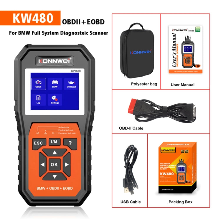 KONNWE KW480 2.8 inch Color Screen OBD2 Car Fault Detector