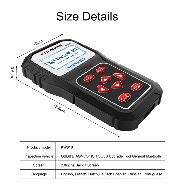 KONNWE KW818 Car OBD2 Bluetooth Fault Detector Diagnostic Tools