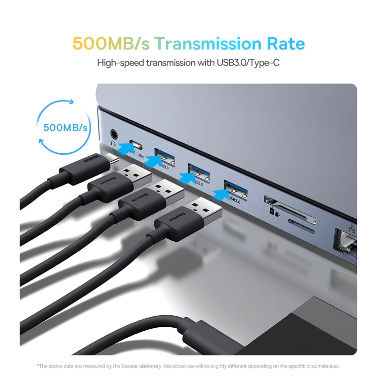 Baseus WKSX030013 11 in 1 USB-C / Type-C to HDMI+USB3.0x3+PD+VGA+SD/TF+RJ45+USB-C / Type-C+3.5mm HUB Adapter