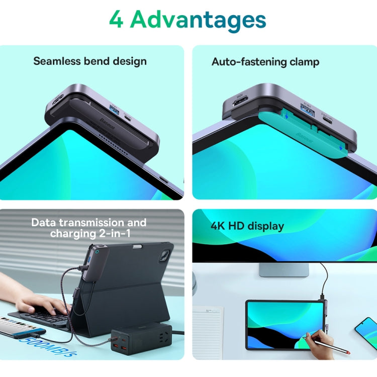 Baseus 4 in 1 USB-C / Type-C to USB3.0+HDMI+USB-C / Type-C+3.5mm HUB Adapter