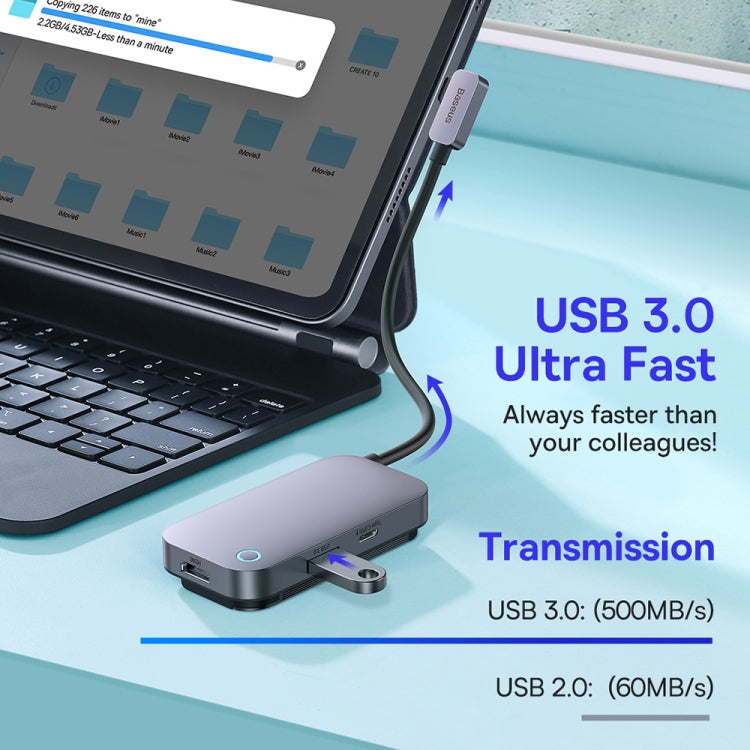 Baseus 4 in 1 USB-C / Type-C to USB3.0+HDMI+USB-C / Type-C+3.5mm HUB Adapter