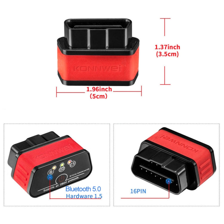 KONNWEI KW903 Bluetooth 5.0 OBD2 Car Fault Diagnostic Scan Tools Support IOS / Android