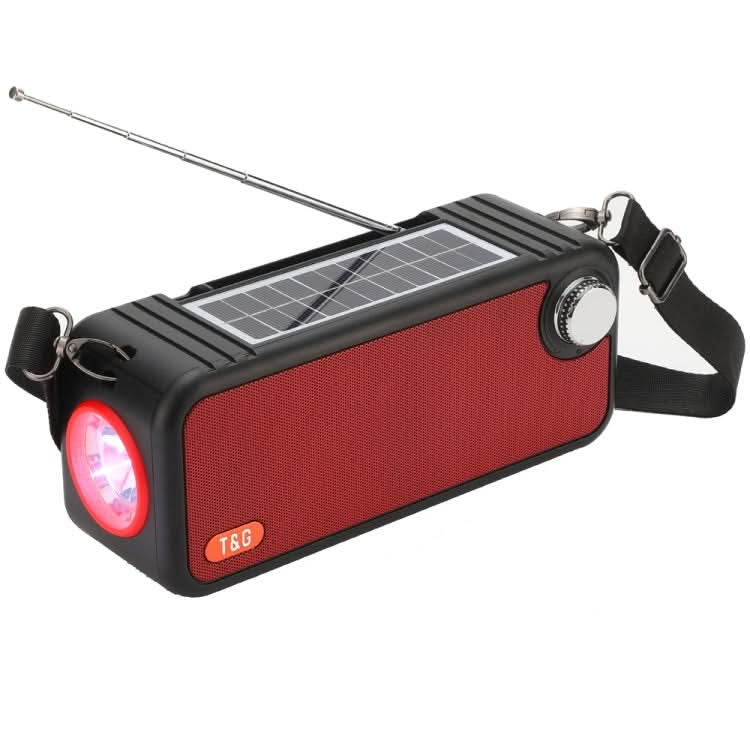 T&G TG637 Outdoor Portable Solar Power Wireless Bluetooth Speaker with FM / Flashlight / TF Card Slot