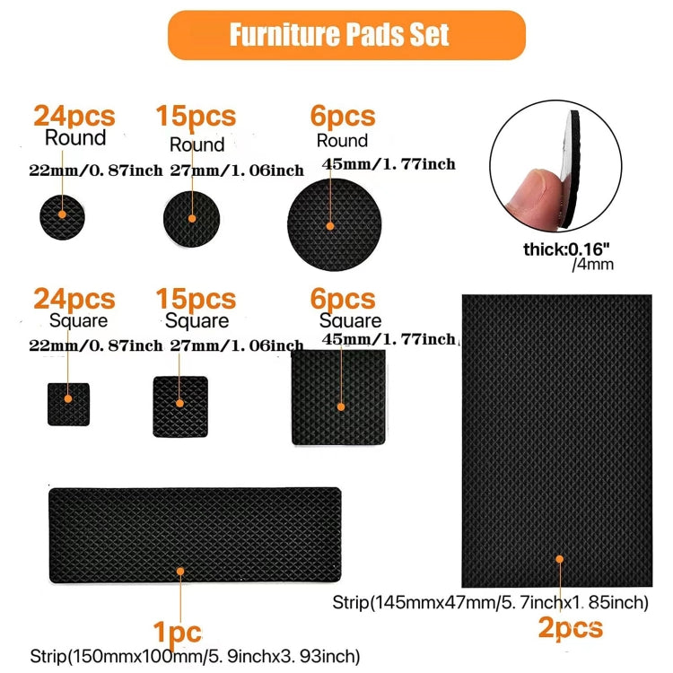 95 in 1 EVA Self Adhesive Anti Slip Furniture Leg Pads Set-Reluova