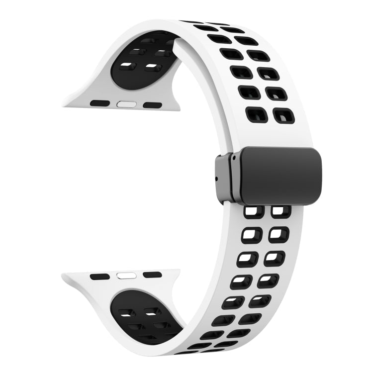 Magnetic Fold Clasp Square Holes Silicone Watch Band