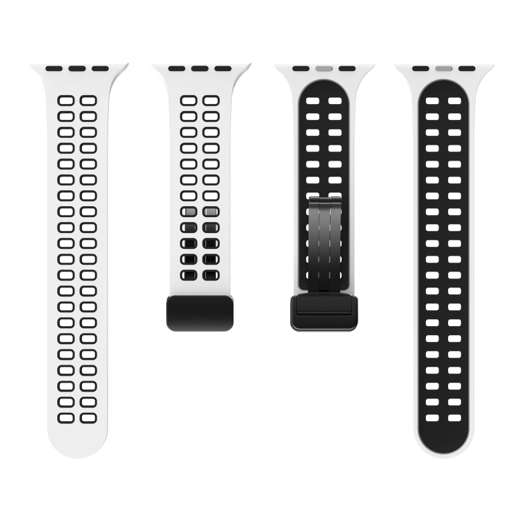 Magnetic Fold Clasp Square Holes Silicone Watch Band