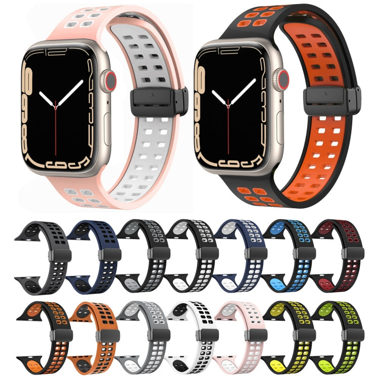 Magnetic Fold Clasp Square Holes Silicone Watch Band