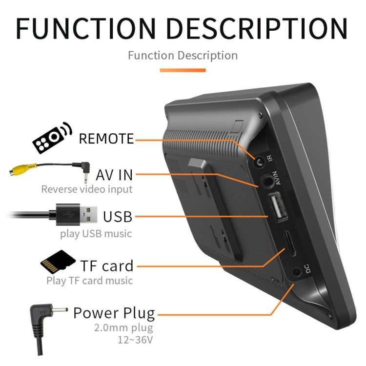 B5300A 7 inch Wireless CarPlay Car Bluetooth MP5 Player, Support Mobile Phone Interconnection