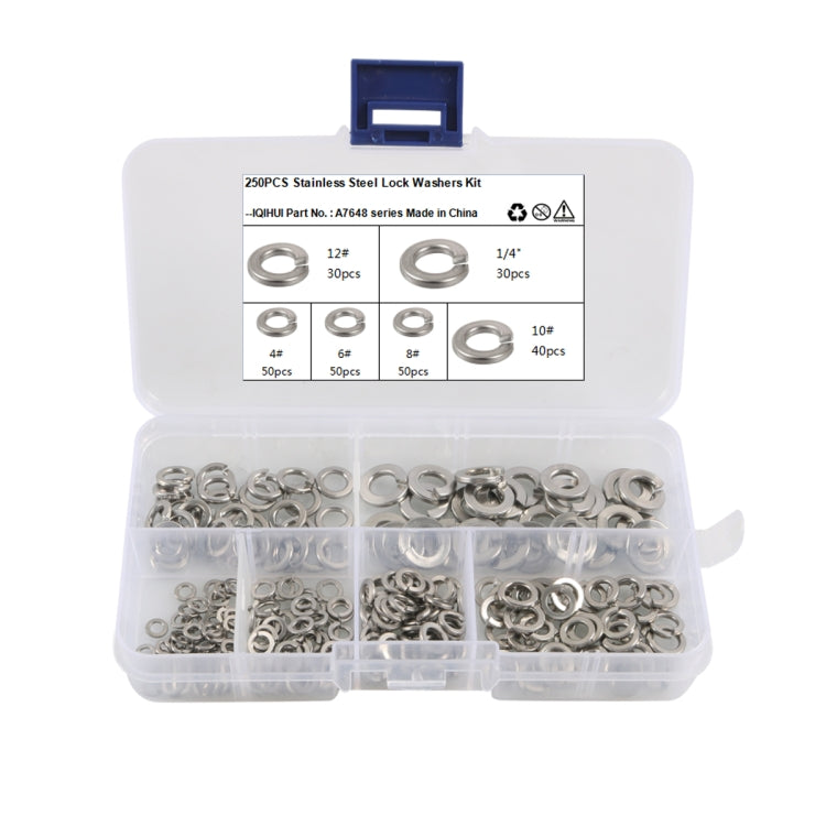 A7648 250 in 1 6 Sizes 304 Stainless Steel Split Lock Spring Washer Kit ÎҵÄÉ̵ê