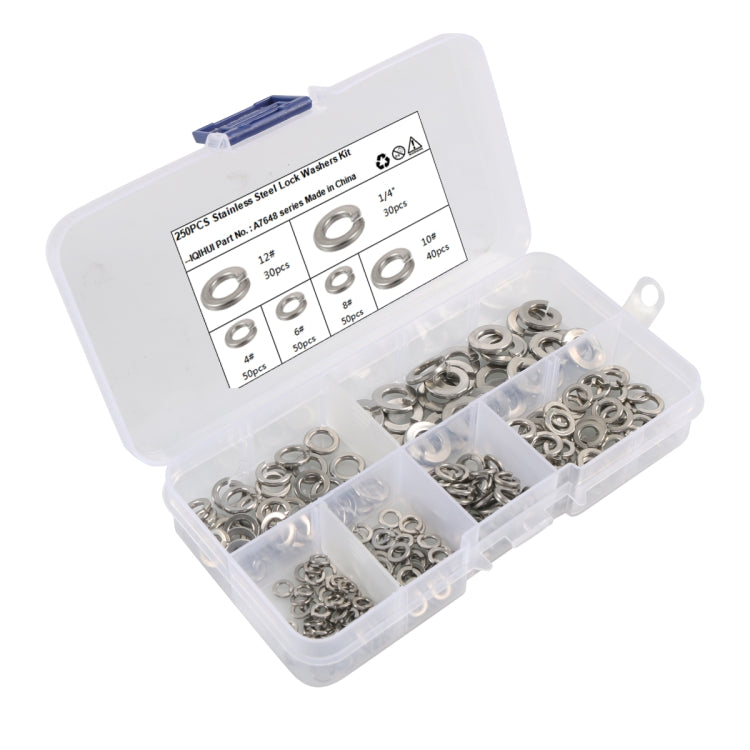 A7648 250 in 1 6 Sizes 304 Stainless Steel Split Lock Spring Washer Kit ÎҵÄÉ̵ê