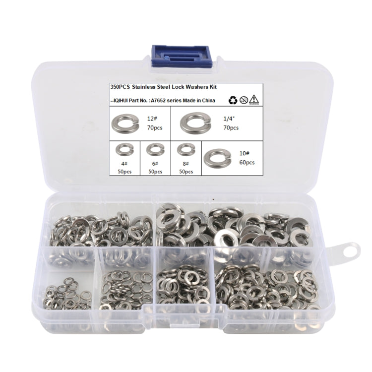 A7652 350 in 1 6 Sizes 304 Stainless Steel Split Lock Spring Washer Kit ÎҵÄÉ̵ê