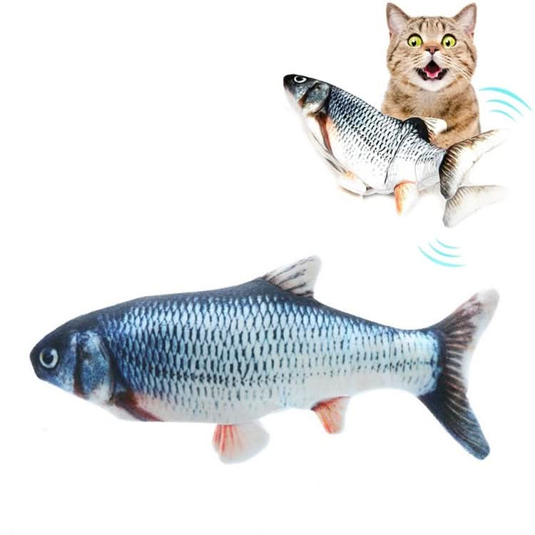 USB Charging Pet Simulation Fish Electric Cat Interactive Toy, Size：30cn - Reluova