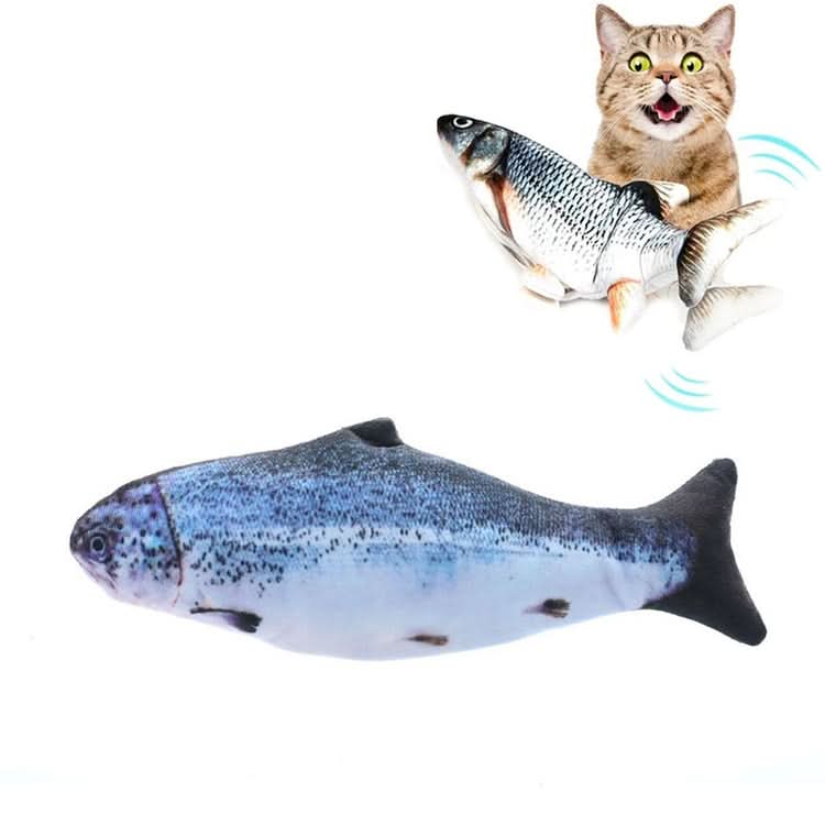 USB Charging Pet Simulation Fish Electric Cat Interactive Toy, Size：30cn - Reluova