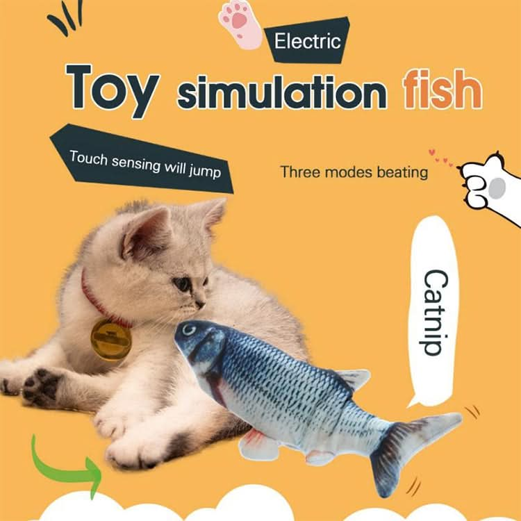 USB Charging Pet Simulation Fish Electric Cat Interactive Toy, Size：30cn - Reluova