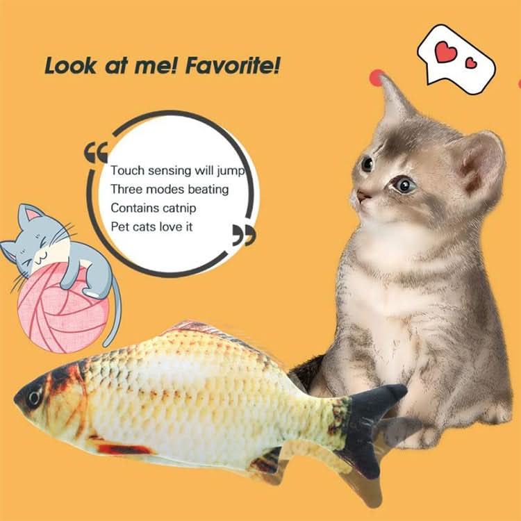 USB Charging Pet Simulation Fish Electric Cat Interactive Toy, Size：30cn - Reluova