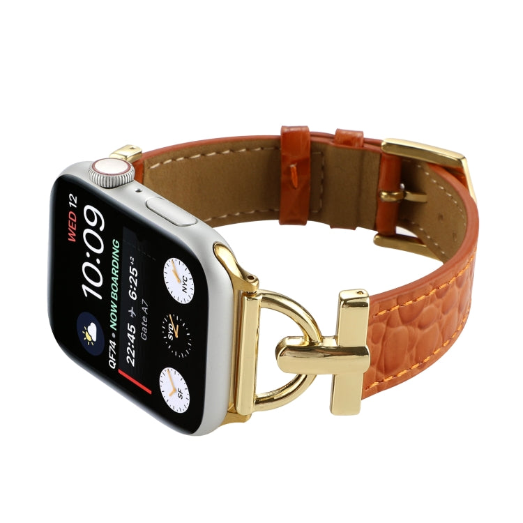 D-Buckle Cocodile Genuine Leather Watch Band