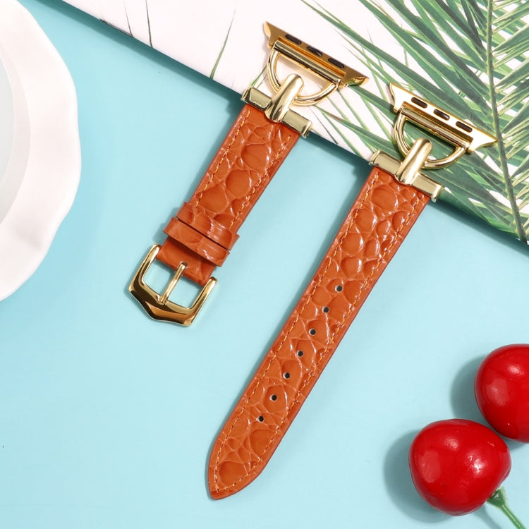 D-Buckle Cocodile Genuine Leather Watch Band