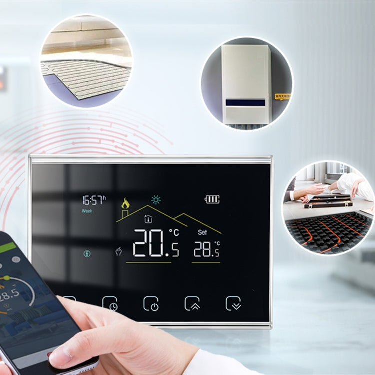 BHT-8000RF-VA- GBC Wireless Smart LED Screen Thermostat Without WiFi, Specification:Electric / Boiler Heating Reluova