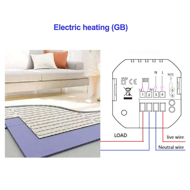 220V Smart Home Heating Thermostat Electric Heating WiFi Thermostat with External Sensor Wire Reluova