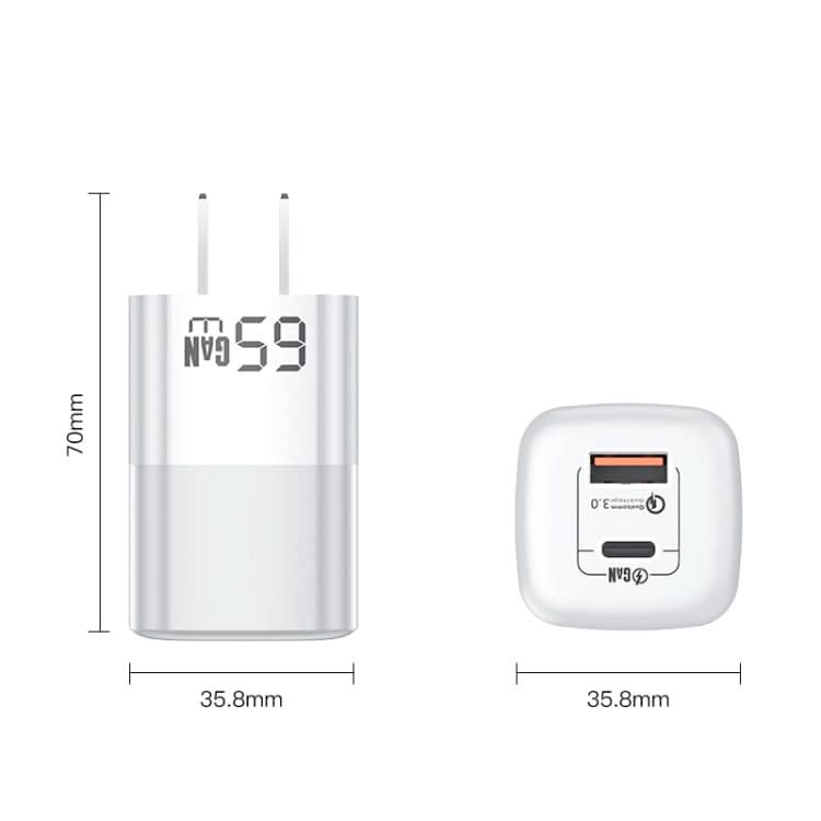 KUULAA RY-U65A 65W A+C Dual Port Gallium Nitride Charger