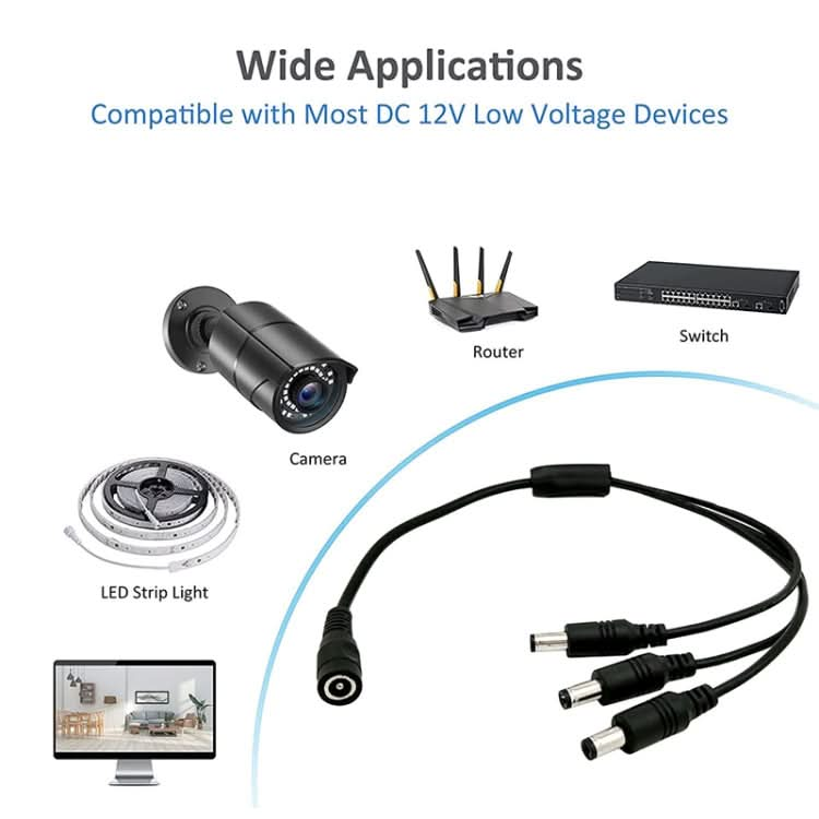 DC Female to DC Male Power Connection Extension Cable Reluova