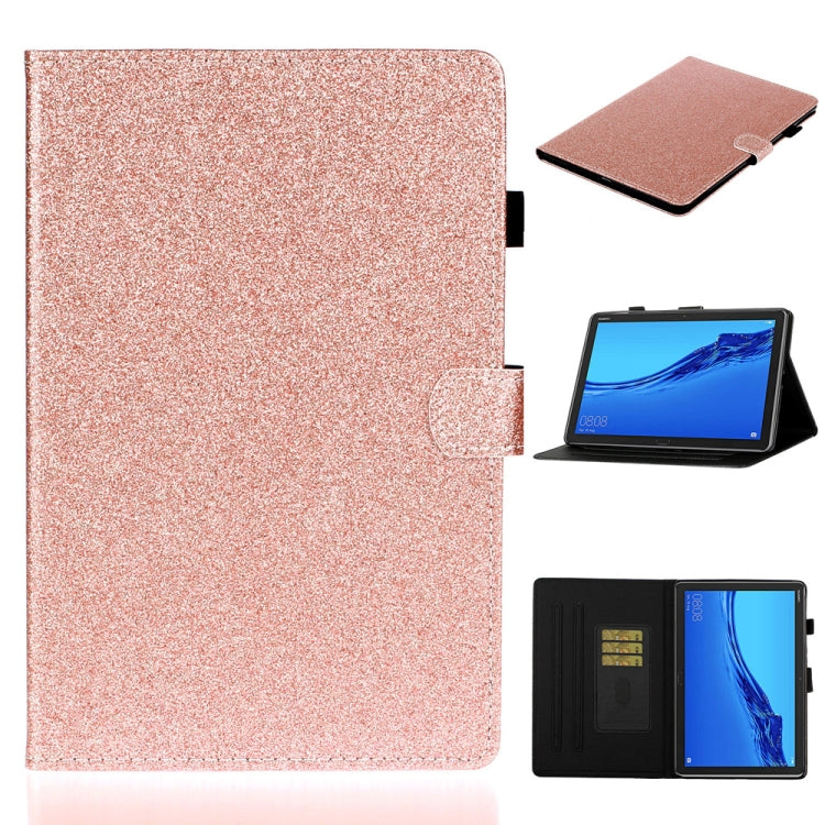 Glossy Glitter Powder Horizontal Flip Leather Case with Holder & Card Slot & Sleep / Wake-up Function