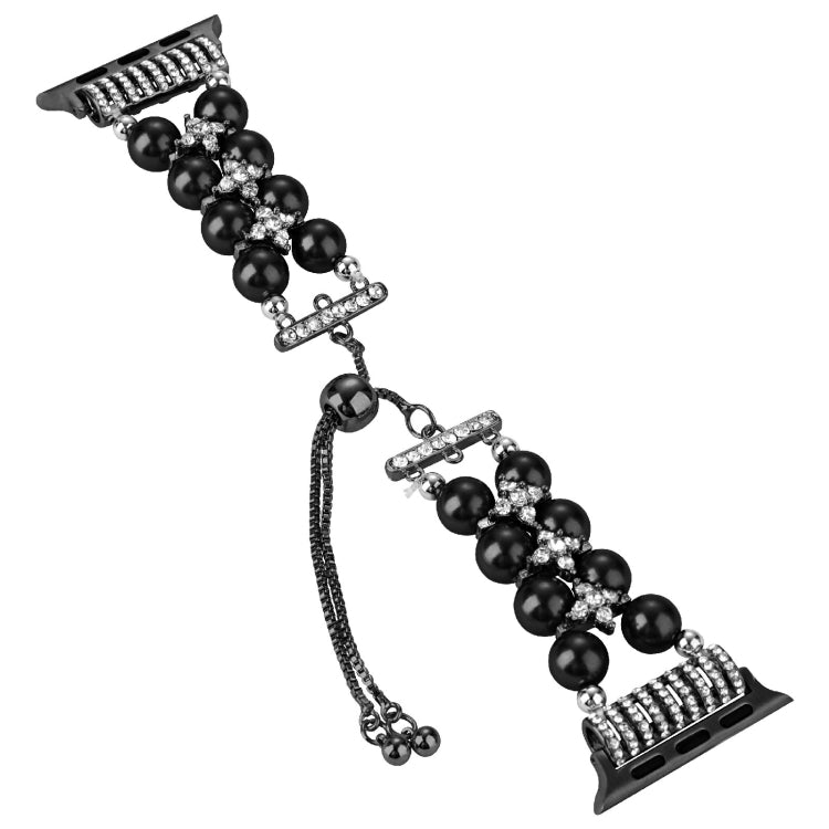 Double Row Beads Telescopic Chain Watch Band