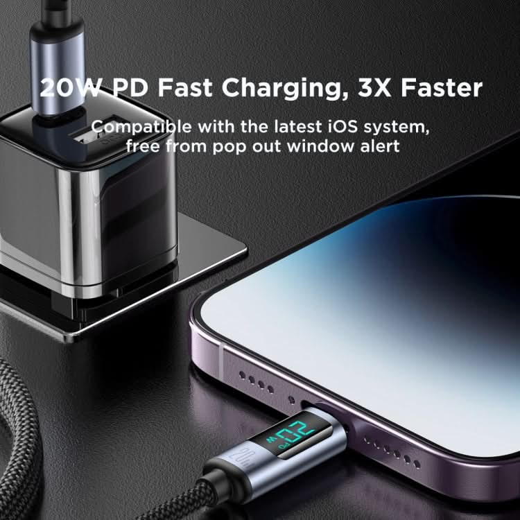 JOYROOM S-CL020A16 20W USB-C / Type-C to 8 Pin Digital Display Fast Charging Data Cable