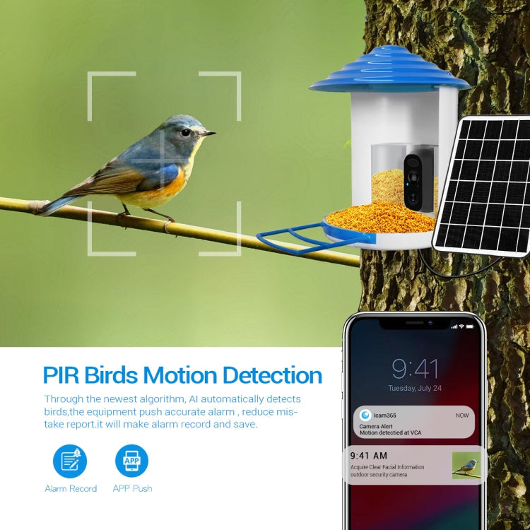 ESCAM PT389 IP66 Waterproof 2MP PIR Motion Detection Two-way Audio Night Vision WiFi Camera with AI Bird Recognition Bird Watching House