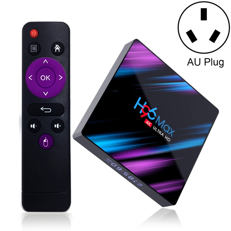 H96 Max-3318 4K Ultra HD Android TV Box with Remote Controller, Android 10.0, RK3318 Quad-Core 64bit Cortex-A53, 2GB+16GB, Support TF Card / USBx2 / AV / Ethernet Reluova