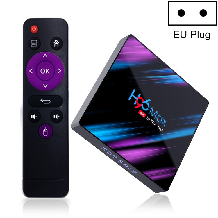 H96 Max-3318 4K Ultra HD Android TV Box with Remote Controller, Android 10.0, RK3318 Quad-Core 64bit Cortex-A53, 2GB+16GB, Support TF Card / USBx2 / AV / Ethernet