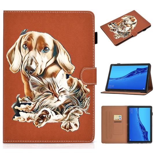 Pure Color Painting Horizontal Flip Leather Case with Card Slots & Holder & Lanyard & Sleep / Wake-up Function