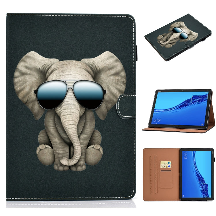 Pure Color Painting Horizontal Flip Leather Case with Card Slots & Holder & Lanyard & Sleep / Wake-up Function