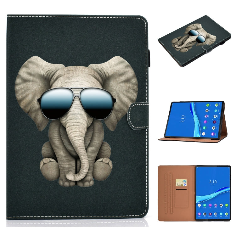 Pure Color Painting Horizontal Flip Leather Case with Card Slots & Holder & Lanyard & Sleep / Wake-up Function