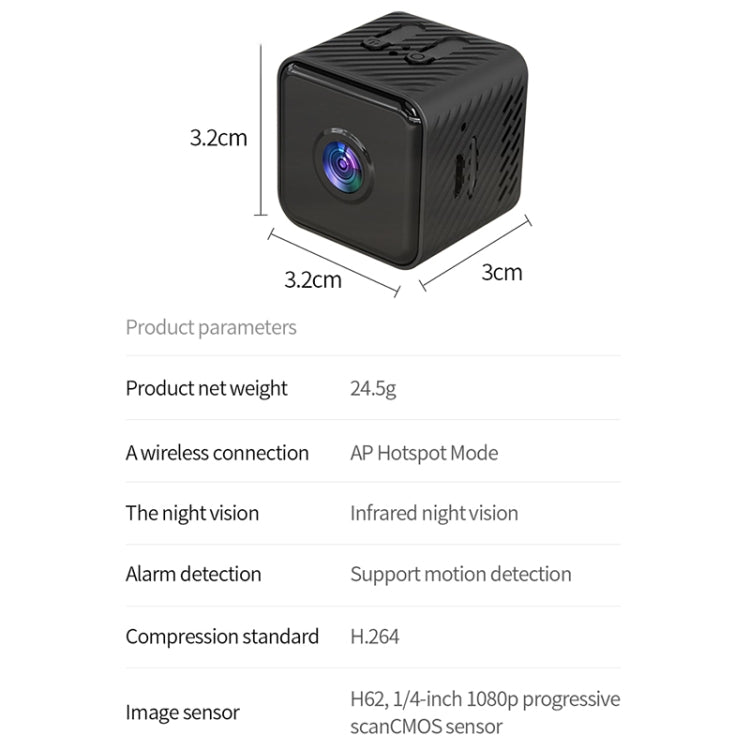 X2 Smart HD Mini WiFi Camera Support Night Vision & Motion Detection & TF Card Reluova