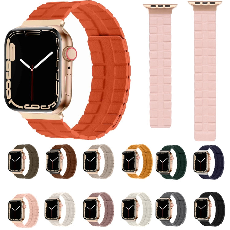 Square Two-section Leather Magnetic Watch Band