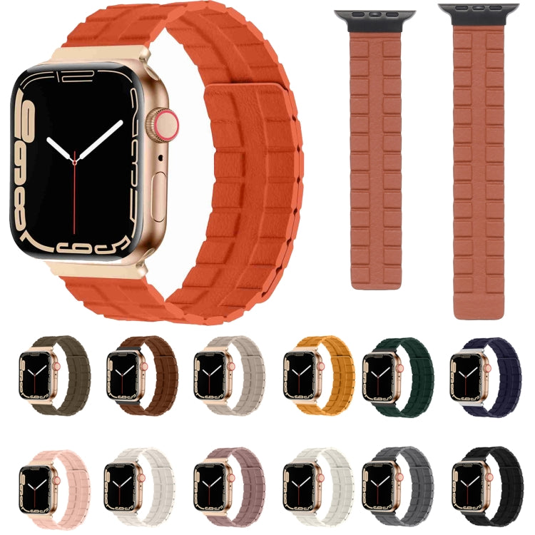 Square Two-section Leather Magnetic Watch Band