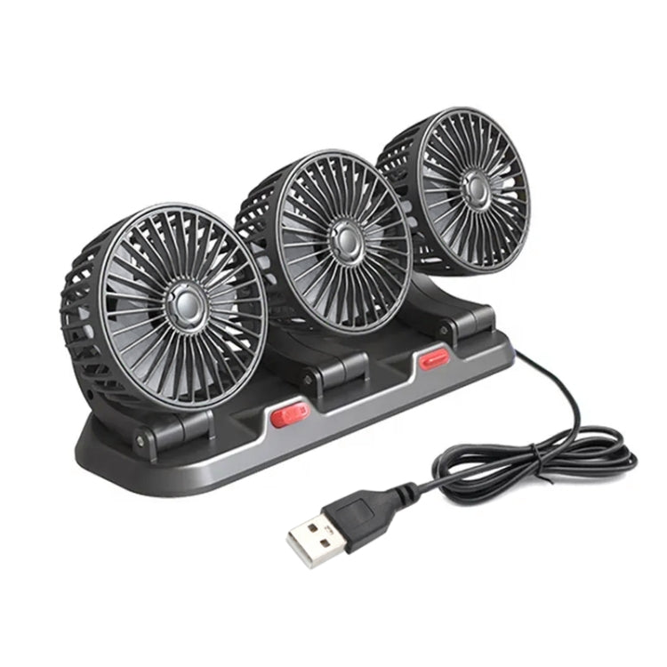 F4310 360-Degree Rotating Adjustable Car Three-Head Fan ÎҵÄÉ̵ê