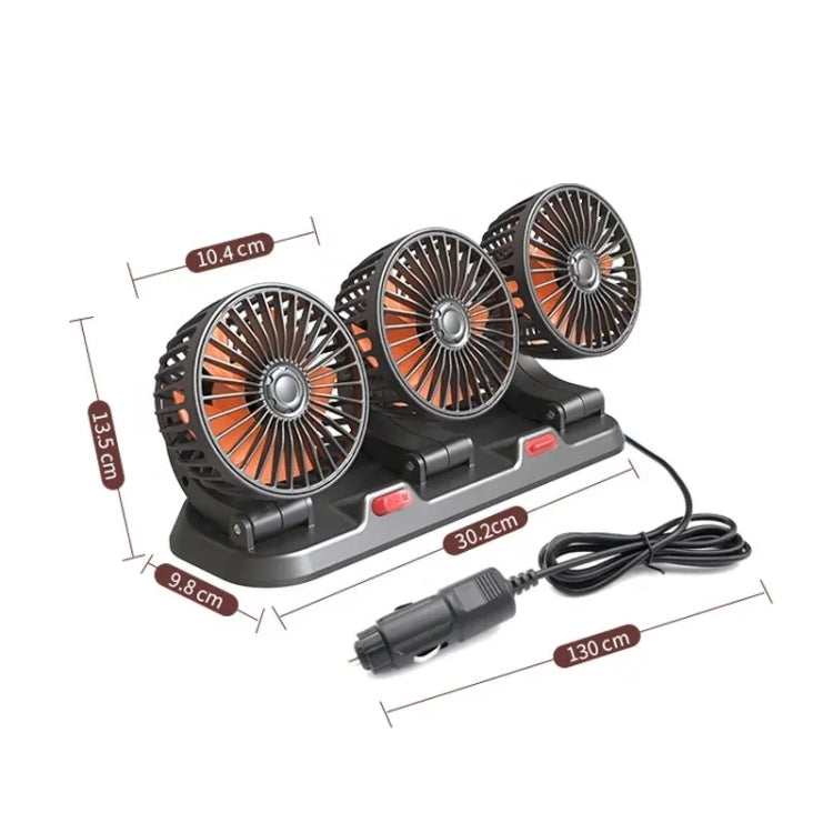 F4310 360-Degree Rotating Adjustable Car Three-Head Fan ÎҵÄÉ̵ê