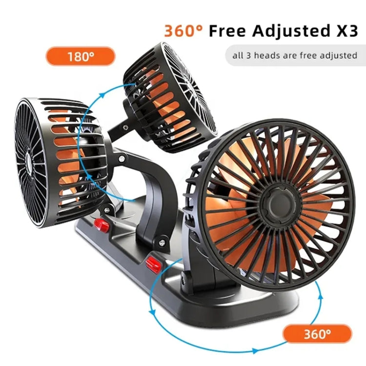 F4310 360-Degree Rotating Adjustable Car Three-Head Fan ÎҵÄÉ̵ê