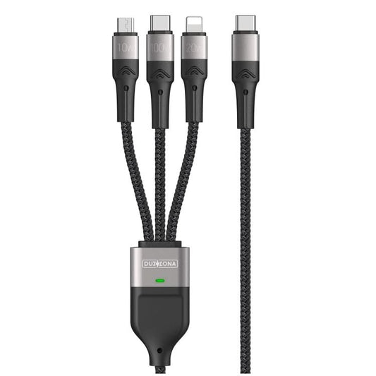 DUZZONA A4 5A USB-C to M+L+C Fast Charging Data Cable