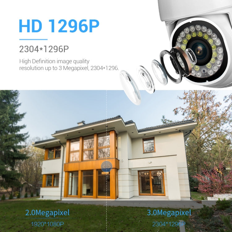 ESCAM PVR007 3MP Smart HD WiFi Camera Support Full Color Night Vision / Motion Detection / Sound Alarm / TF Card