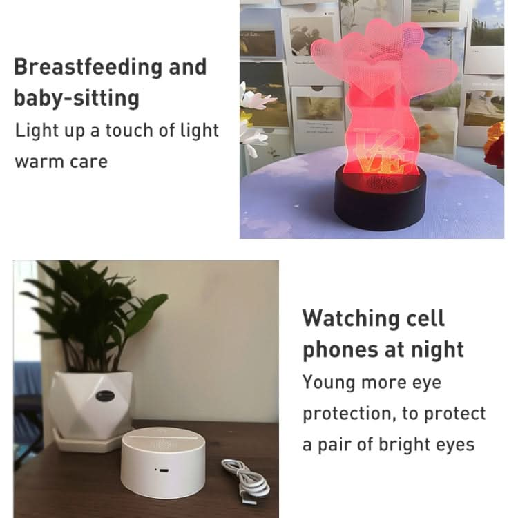 LED Colorful 3D Night Light Bluetooth Speaker Base