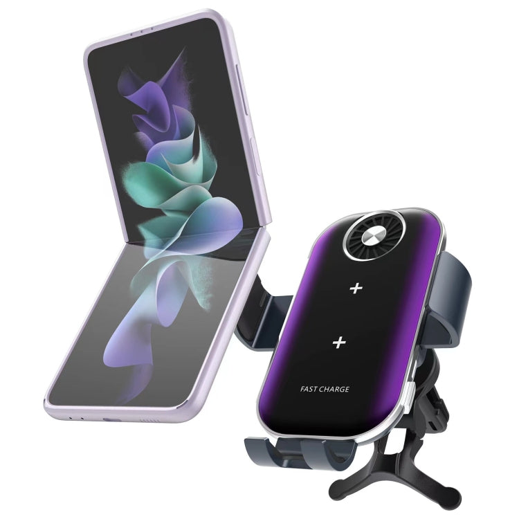 C37 Fan Cooling Dual Coil Car Phone Holder Wireless Charger ÎҵÄÉ̵ê