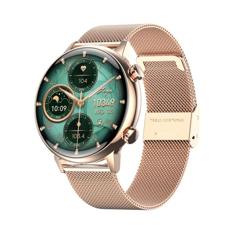 HK39 1.1 inch Smart Stainless Steel Band Watch Support Bluetooth Call/Blood Oxygen Monitoring