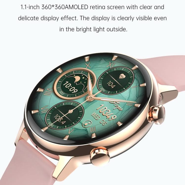 HK39 1.1 inch Smart Stainless Steel Band Watch Support Bluetooth Call/Blood Oxygen Monitoring