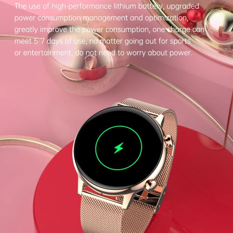 HK39 1.1 inch Smart Stainless Steel Band Watch Support Bluetooth Call/Blood Oxygen Monitoring