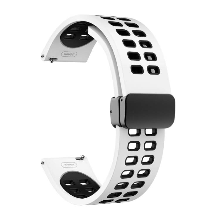 Double-row Hole Folding Black Buckle Two-color Silicone Watch Band