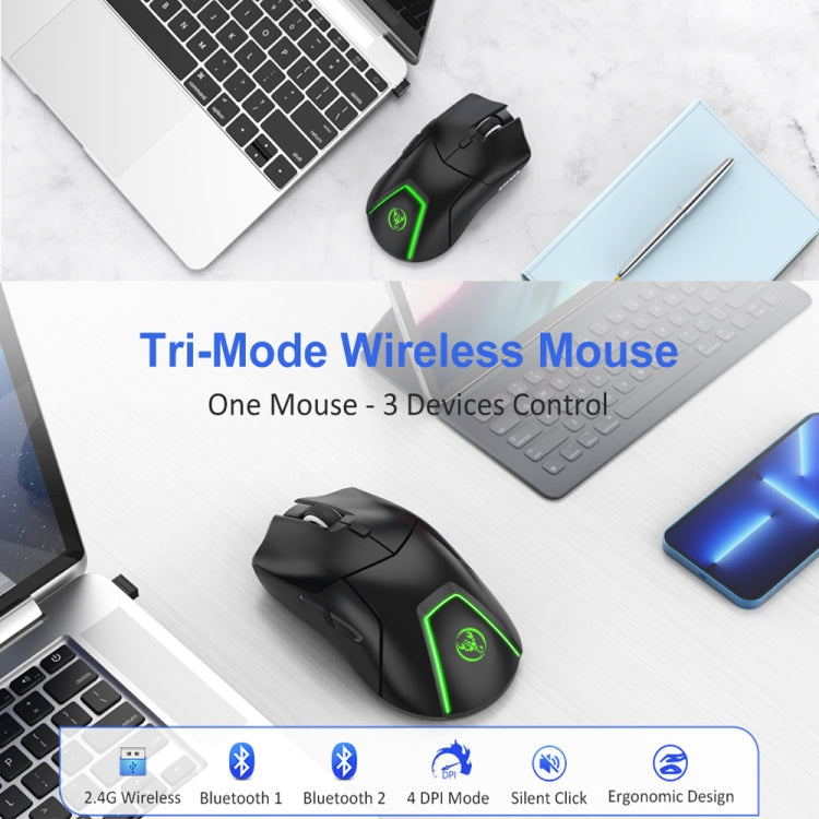 HXSJ T40 7 Keys 4000DPI Three-mode Colorful Backlight Wireless Gaming Mouse Rechargeable My Store