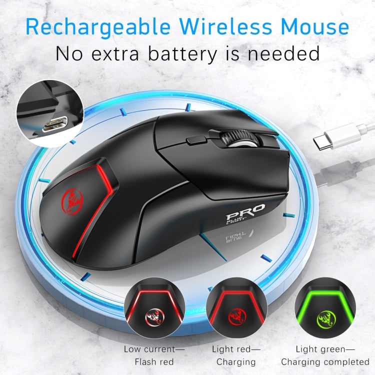 HXSJ T40 7 Keys 4000DPI Three-mode Colorful Backlight Wireless Gaming Mouse Rechargeable My Store